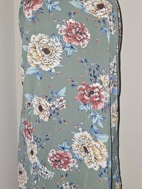 As U Wish Green Maxi Dress with Pink, Yellow & Blue Floral Print